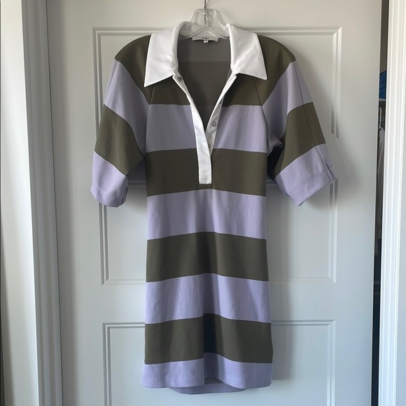 Tibi Rugby Buttoned Mini Dress with Polo Collar and Low back cutout - Picture 2 of 4